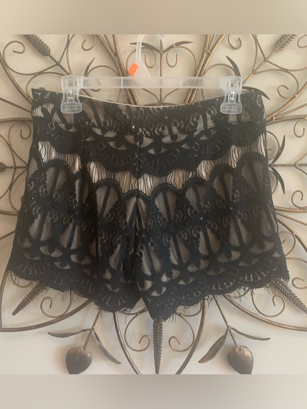 Black Lace Scallop-EdgeShorts Fully Lined by Sweet Journey